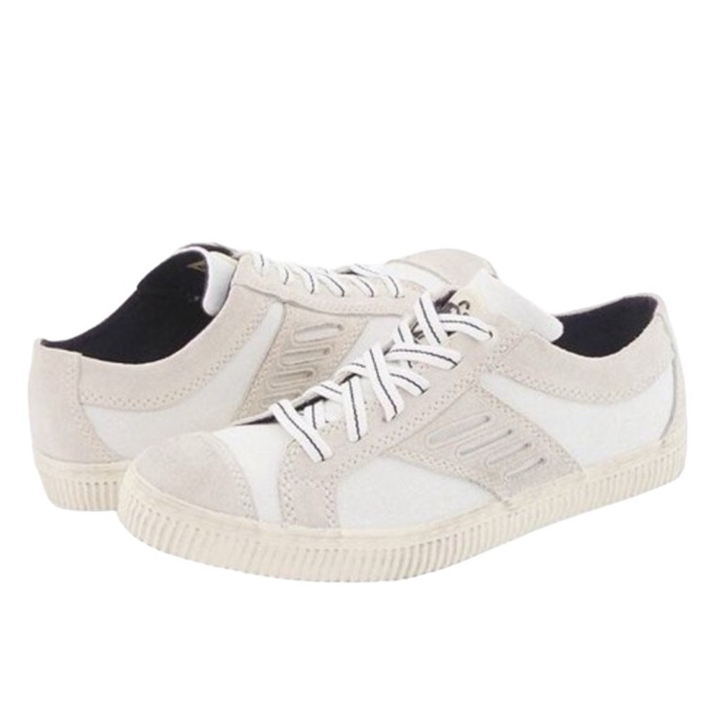 Diesel Women’s Canvas/Suede Beige Sneaker. Size 6